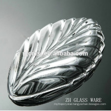 2015 wholesale customize Leaf Shape crystal fruit plate for home decoration & wedding gifts